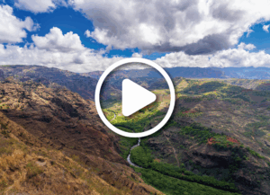 Waimea ditch & river and Mokihana valley in lower areas of Waimea Canyon on Kauai.