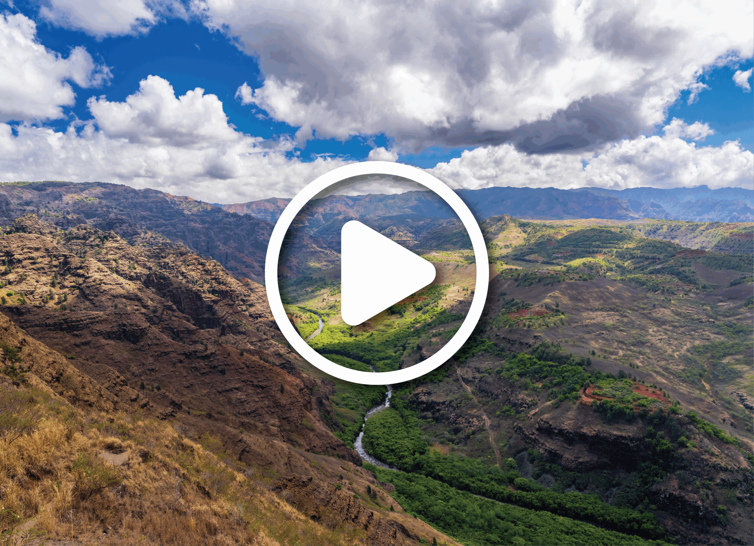 Waimea ditch & river and Mokihana valley in lower areas of Waimea Canyon on Kauai.
