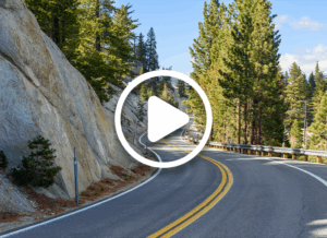 windy mountain road near Lake Tahoe, CA
