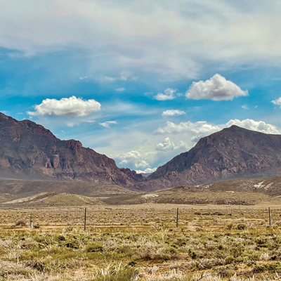 Rural Northern Nevada cloudscape in Lander County during the month of May.