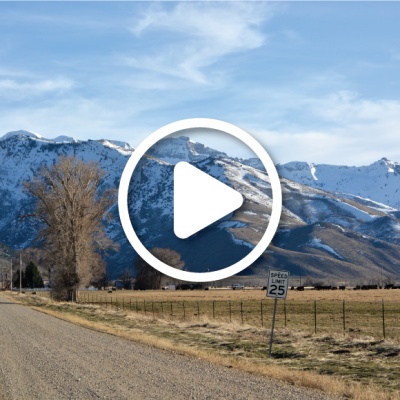 A long dirt road in Lamoille Nevada, leading into the Ruby Mountains.